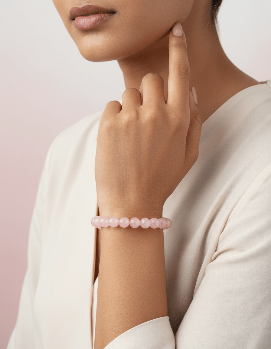 Rose Quartz Bracelet - Natural Love & Healing Crystal Jewelry - magical - crystal - agate - stones