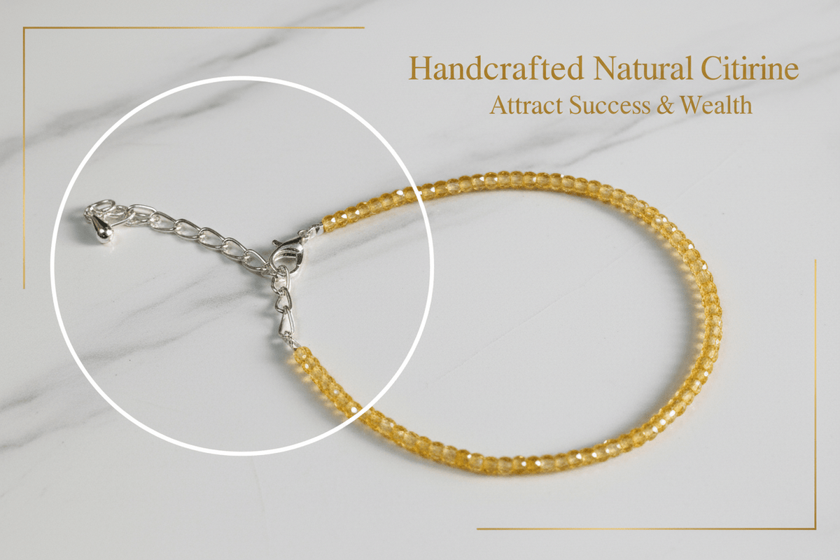 citrine anklet - magical - crystal - agate - stones