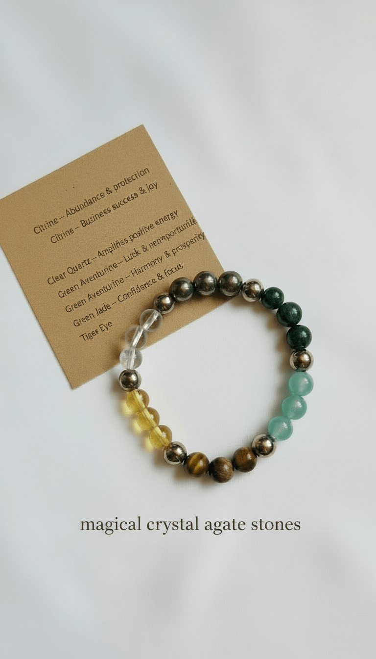 Dhanyog Bracelet – Prosperity & Wealth Gemstone Bracelet - magical - crystal - agate - stones