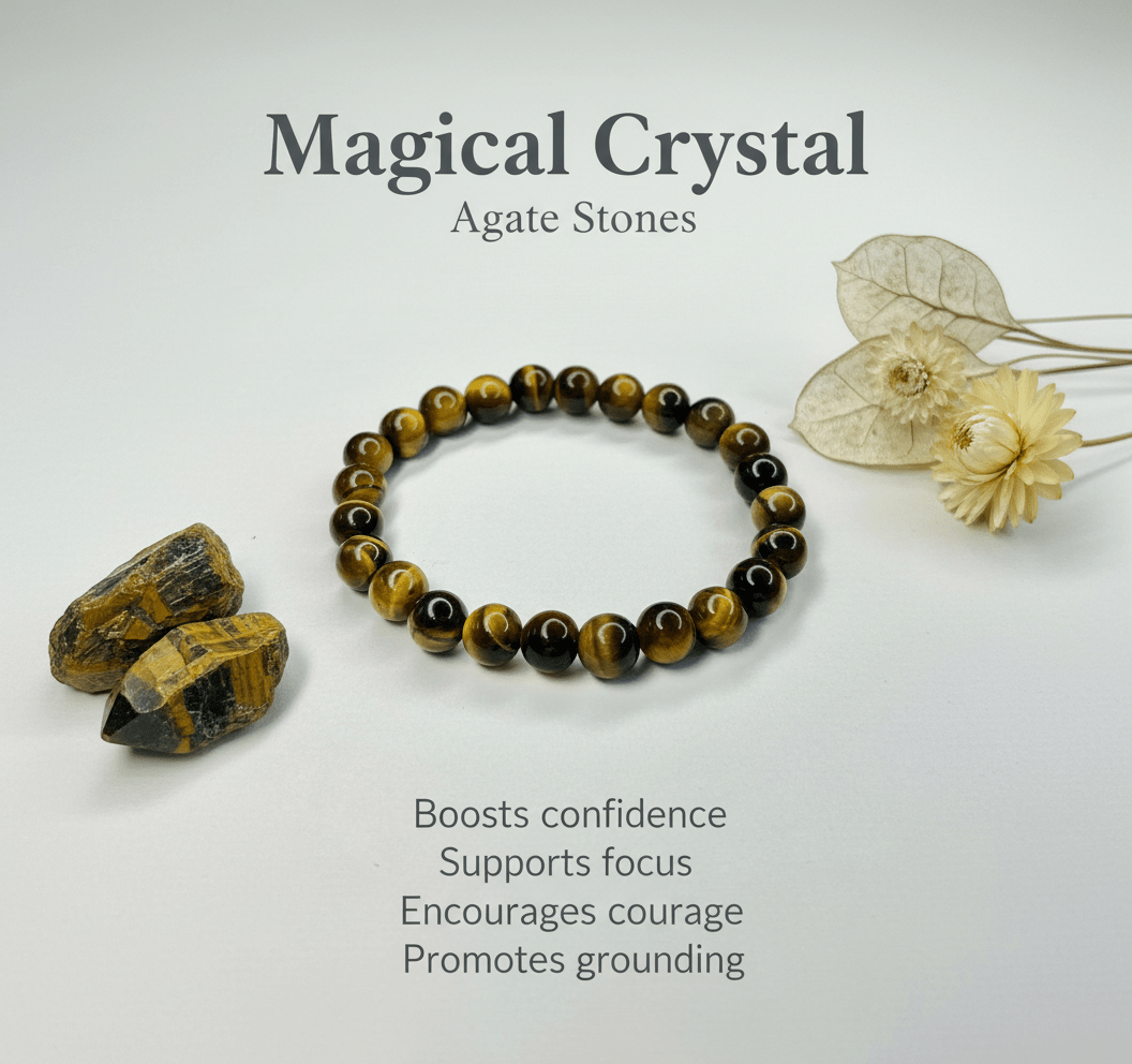Natural Tiger Eye Bracelet - magical - crystal - agate - stones