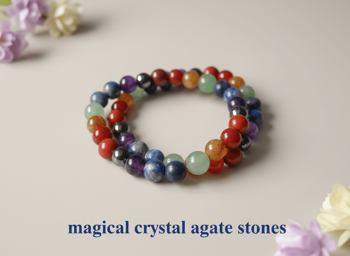 seven_chakra_bracelet - magical - crystal - agate - stones