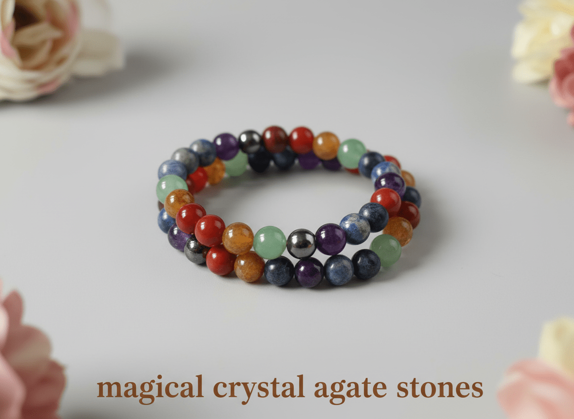 seven_chakra_bracelet - magical - crystal - agate - stones