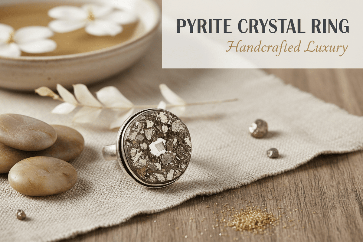 Raw Pyrite Crystal Ring, Prosperity Healing Stone - magical - crystal - agate - stones
