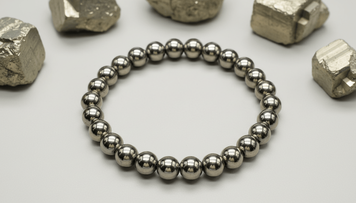 Golden Pyrite Bracelet - Natural Wealth & Prosperity Crystal - magical - crystal - agate - stones