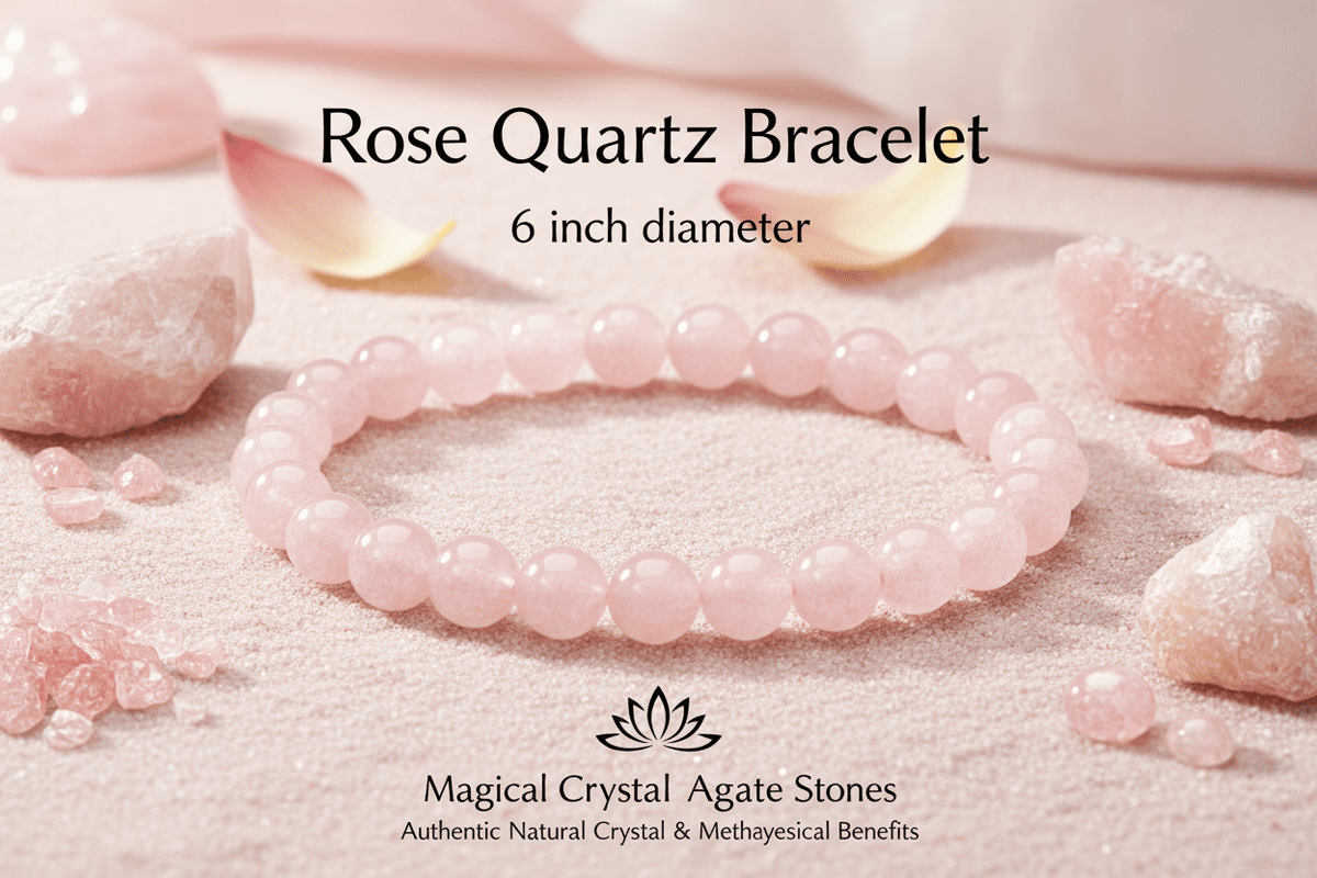 Rose Quartz Bracelet - Natural Love & Healing Crystal Jewelry - magical - crystal - agate - stones