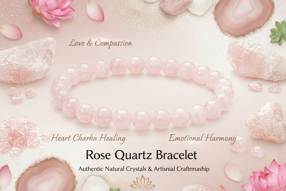 Rose Quartz Bracelet - Natural Love & Healing Crystal Jewelry - magical - crystal - agate - stones
