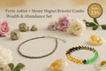 Pyrite Anklet + Money Magnet Bracelet Combo - Wealth & Abundance Set - magical - crystal - agate - stones